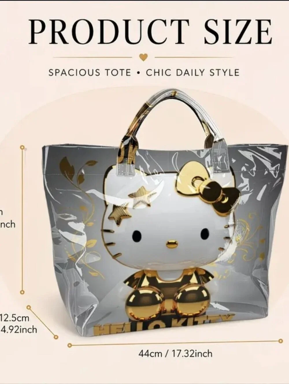 Hello Kitty Daily Comnute Luxury Large PVC Tote Handbag